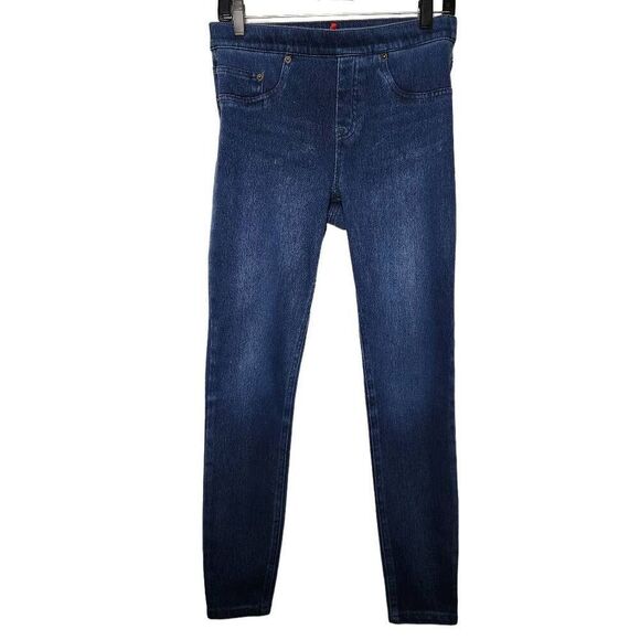 Spanx Women Jeans, Blue Denim Stretchy Pull-On Skinny Jeggings, Sz M - Picture 1 of 10